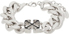 Off-White Silver Enamel Arrow Chain Bracelet