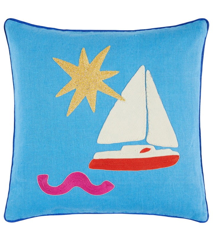 Photo: Jonathan Adler Playa Sailboat linen cushion