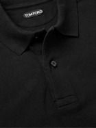 TOM FORD - Garment-Dyed Cotton-Piqué Polo Shirt - Black