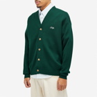 Drôle de Monsieur Men's Logo Cardigan in Dark Green