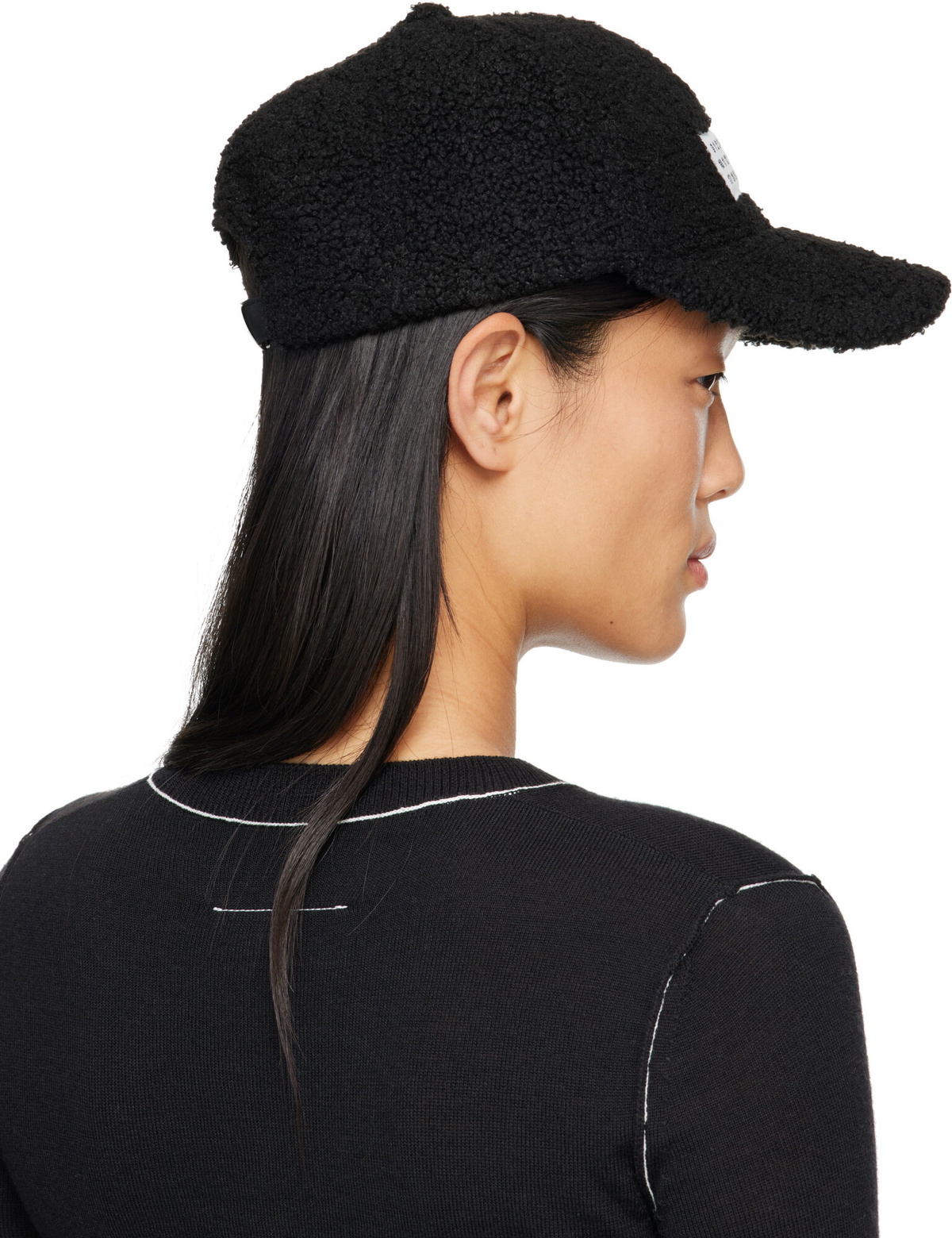 MM6 Maison Margiela Black Teddy Cap