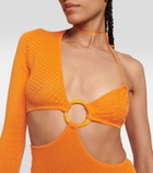 Roberta Einer Legato asymmetrical cotton-blend bodysuit