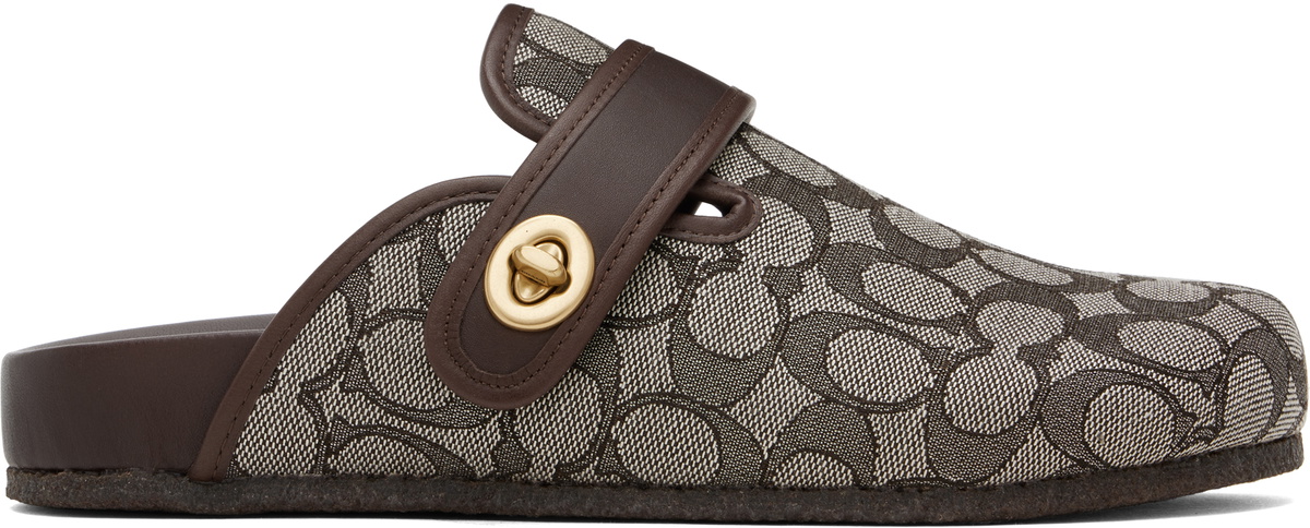 【関税込み】Coach 1941 スリッパ & ローファー Coach 1941 Black & Gray Signature Jacquard Slip-on Loafers