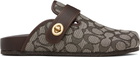Coach 1941 Brown Blake Signature Jacquard Clog Loafers