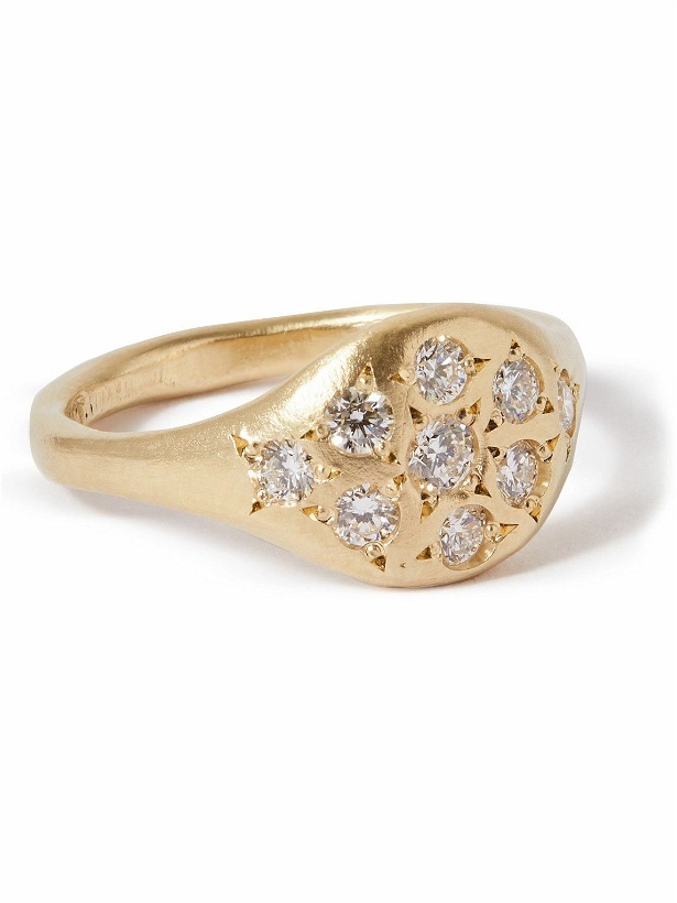 Photo: Seb Brown - Spider Eye Recycled Gold Diamond Signet Ring - Gold