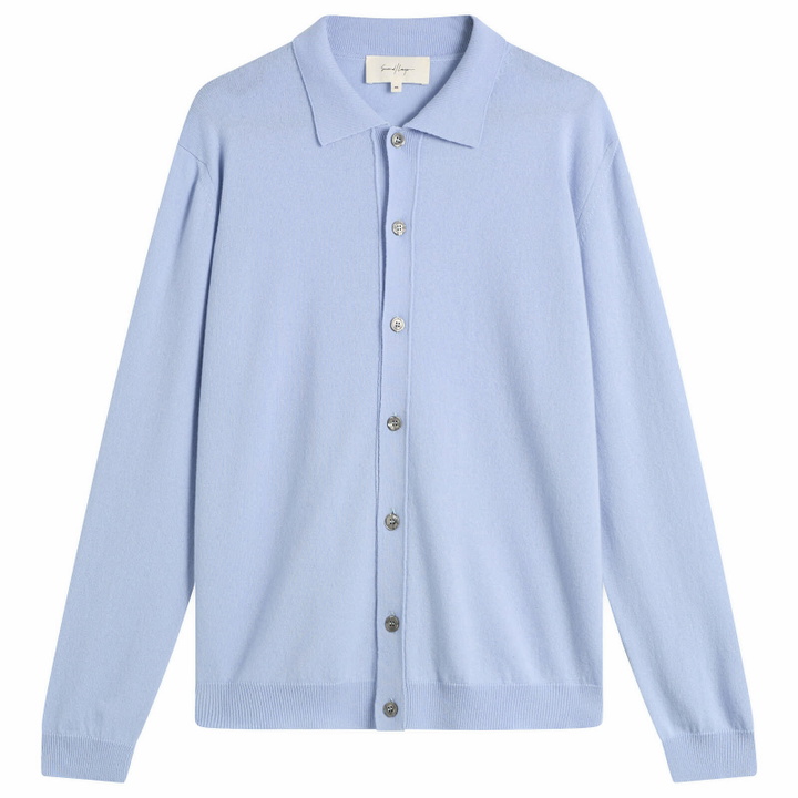 Photo: Second/Layer Men's Second Layer Frankie Button Down Polo in Baby Blue