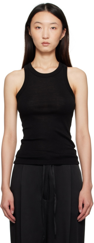 Photo: Róhe Black Racerback Merino Jersey Tank Top