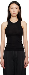 Róhe Black Racerback Merino Jersey Tank Top