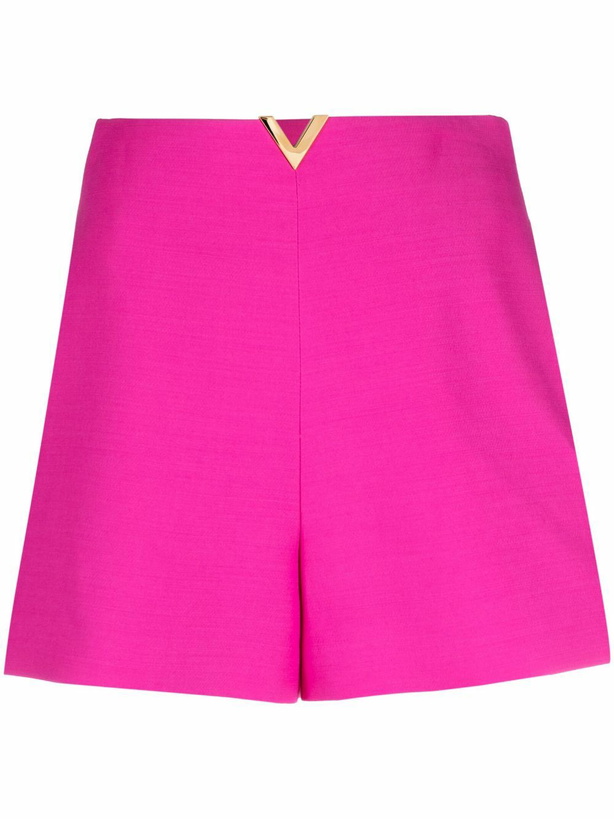 Photo: VALENTINO - Vlogo Wool And Silk Blend Shorts