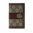 Gucci Men's Ophidia GG Monogram Card Wallet in Beige 