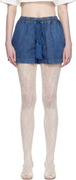 Valentino Blue Denim Chambray Shorts