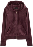 Juicy Couture Robertson Hooded Velour Sweatshirt Dark Red