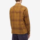 Folk Men's Check Patch Shirt in Tobacco Fine Check