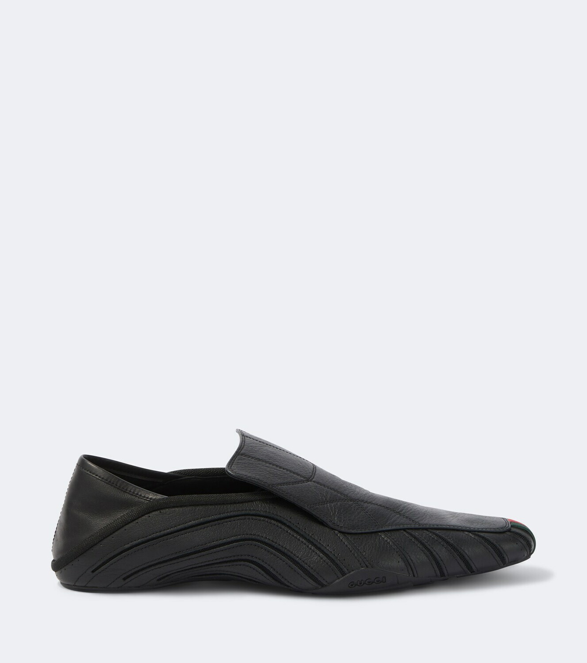 Gucci Mesh-trimmed leather loafers