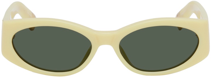 Photo: JACQUEMUS Yellow 'Les Lunettes Ovalo' Sunglasses