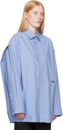 032c Blue 'Please Steam' Oversized Shirt