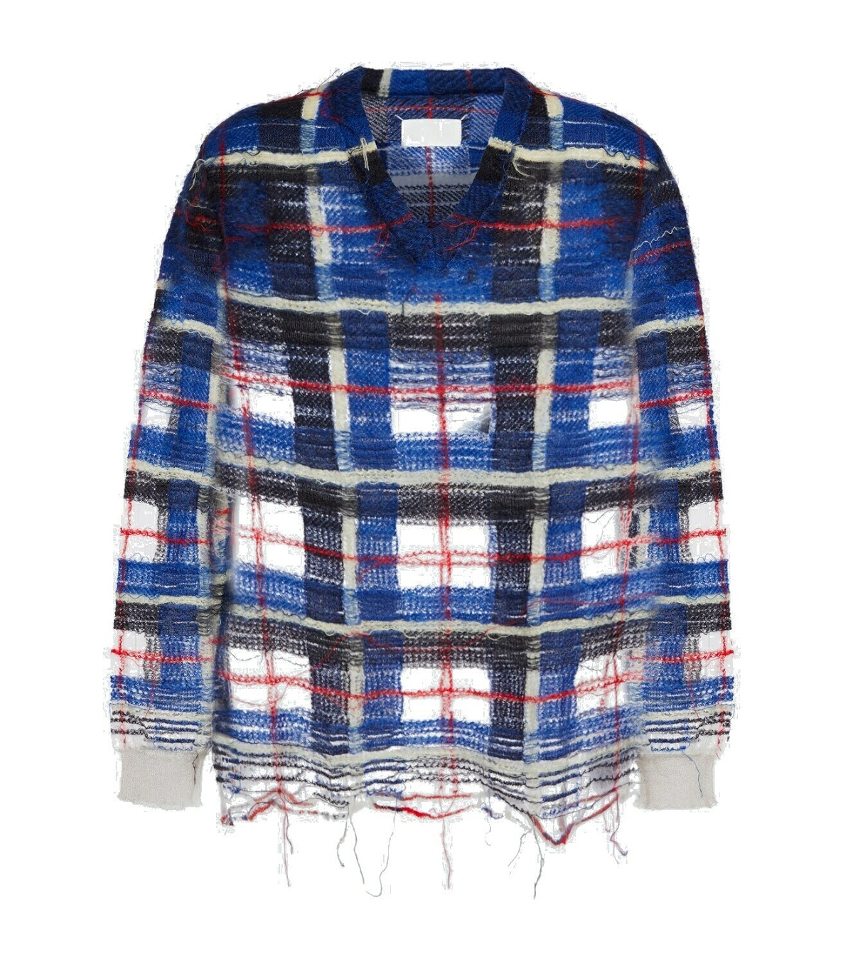 Photo: Maison Margiela Distressed checked mohair-blend sweater