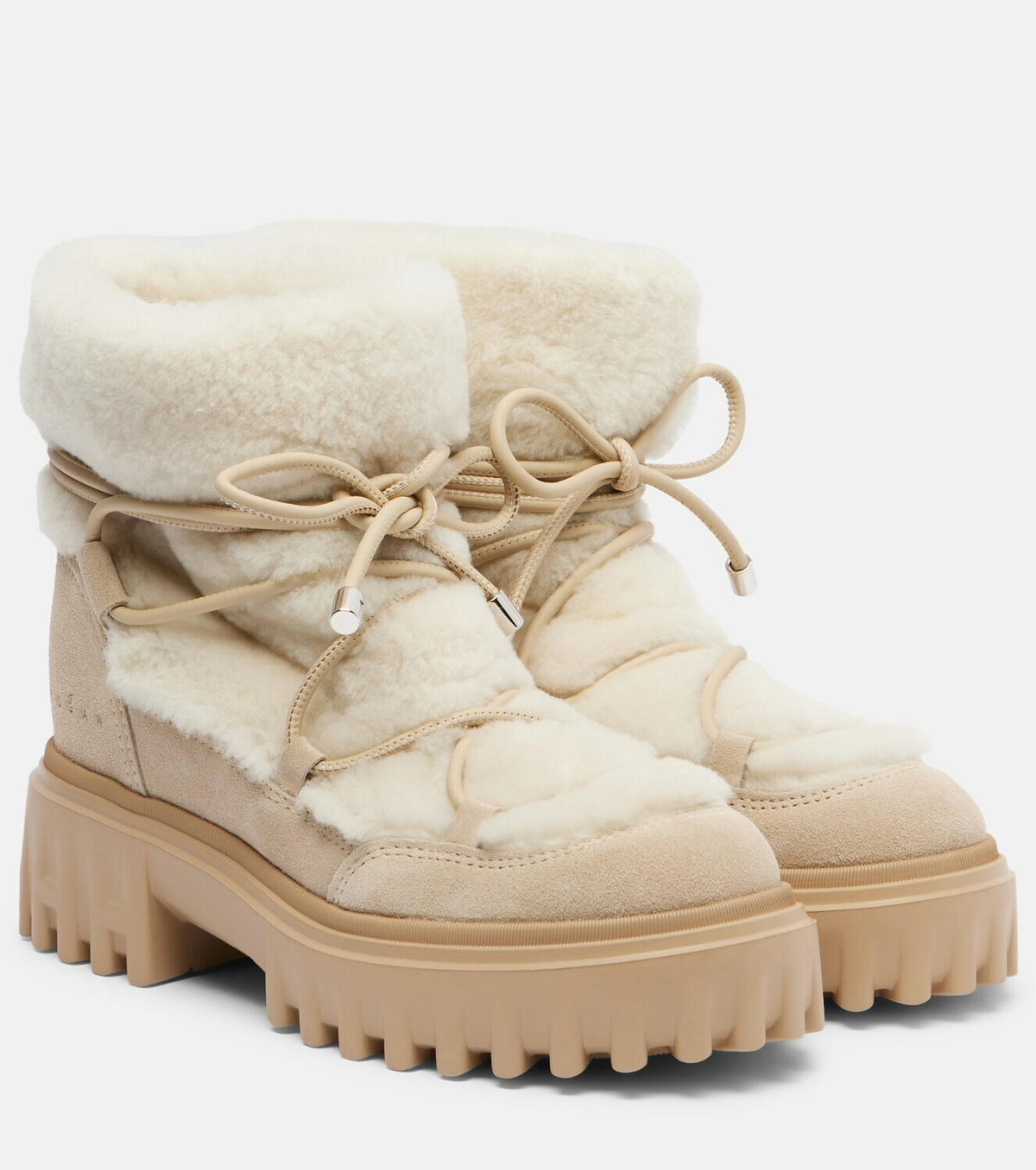 Hogan Hogan H700 shearling trimmed suede ankle boots Hogan