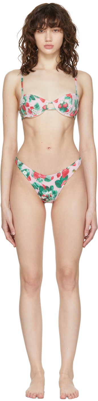 Fleur du Mal Pink Strawberry Bikini Fleur du Mal