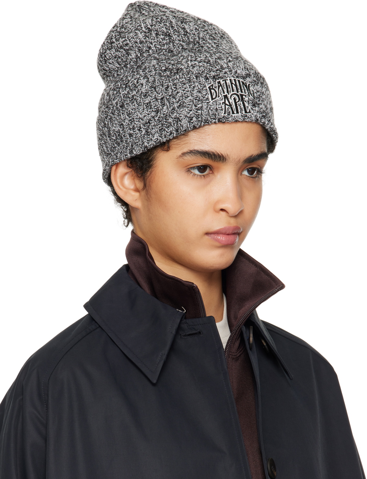 BAPE Gray Gradient Knit Beanie