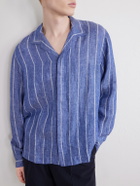 Orlebar Brown - Sylvan Striped Linen Shirt - Blue