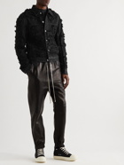 Rick Owens - Slim-Fit Frayed Distressed Denim Jacket - Black