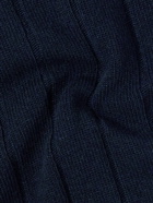 Incotex - Ribbed Wool and Cashmere-Blend Sweater - Blue