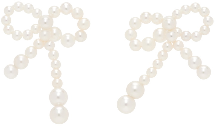 Photo: Sophie Bille Brahe White Rosette de Perles Earrings
