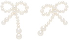 Sophie Bille Brahe White Rosette de Perles Earrings