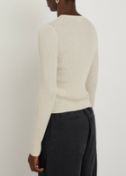 Vince Ribbed Cashmere and Silk-blend Cardigan Sand