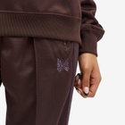 Needles Women's Poly Smooth Track Pant in Dark Brown