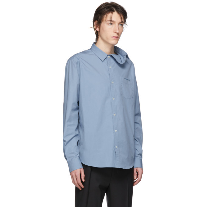 2022年最新春物 Y/Project Asymmetric Collar Shirt Blue | ccfl.ie