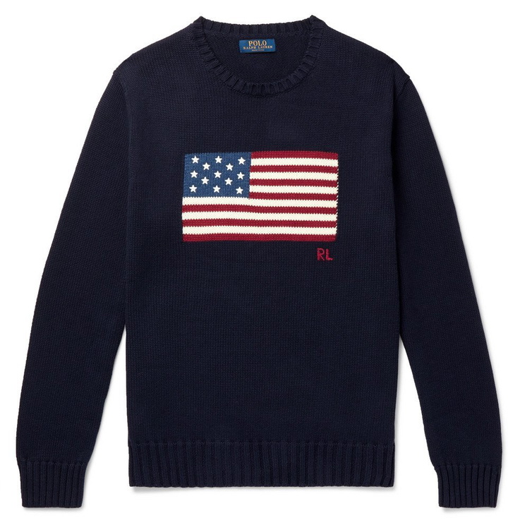 Photo: Polo Ralph Lauren - Embroidered Intarsia Cotton Sweater - Men - Navy