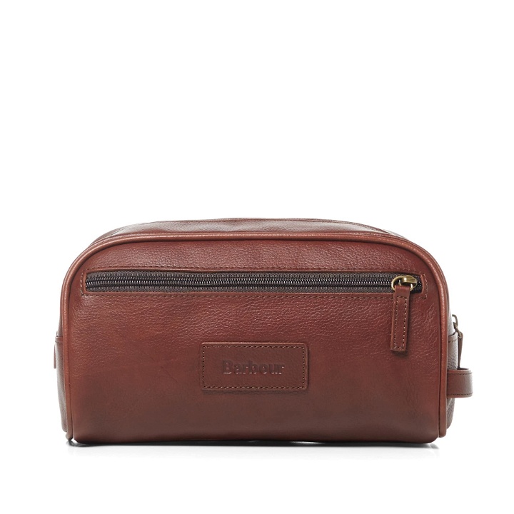 Photo: Barbour Leather Washbag Brown