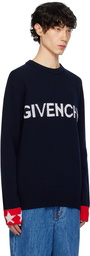 Givenchy Navy Jacquard Sweater