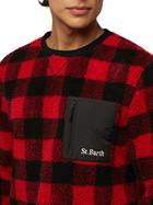 MC2 Saint Barth Teddy-fleece Sweatshirt Oak With Check Print
