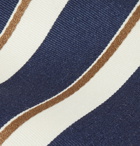 Bigi - 8cm Striped Silk and Cotton-Blend Tie - Blue