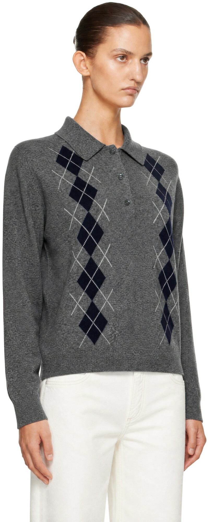 &Daughter Gray Argyle Polo