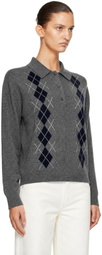 &Daughter Gray Argyle Polo