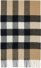 Burberry Beige Check Cashmere Scarf