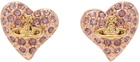 Vivienne Westwood Gold & Pink Tiny Diamante Earrings