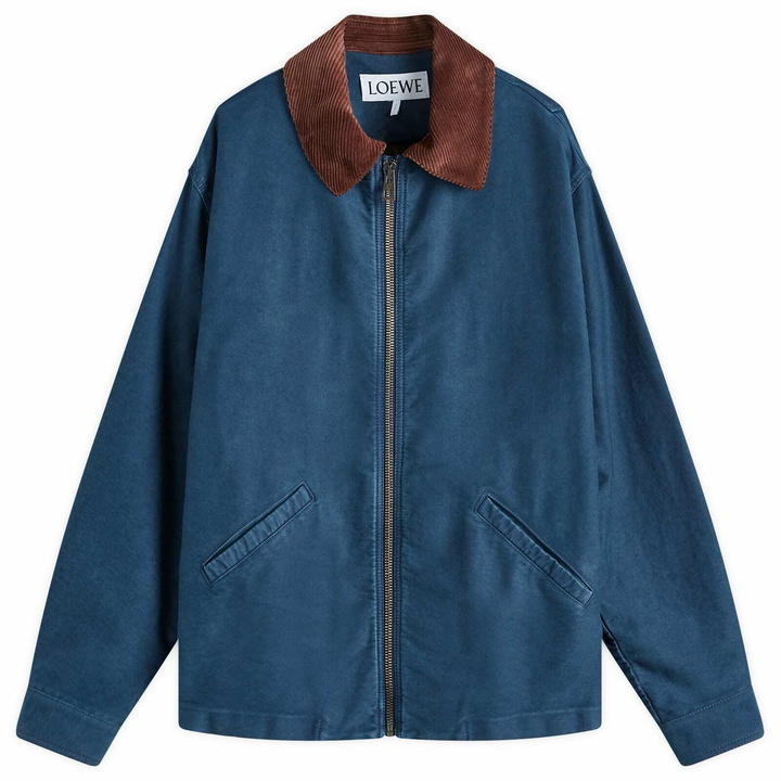Photo: Loewe Men's Workwear Bomber Jacket in Indigo Blue