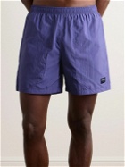 Noah - Straight-Leg Mid-Length Logo-Appliquéd Swim Shorts - Purple