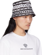 Versace Black & Silver Medusa Chains Bucket Hat