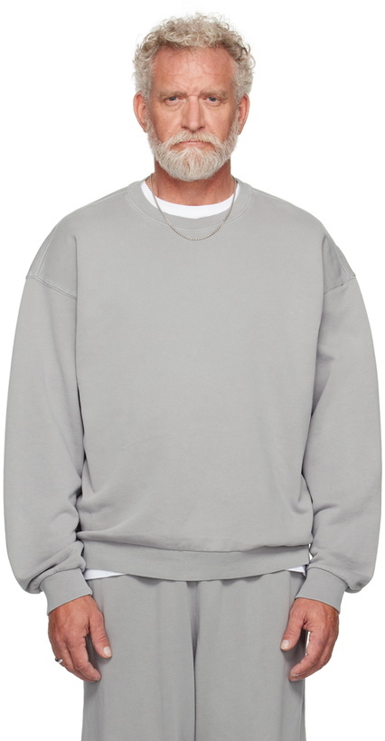 Photo: SKIMS Gray Terry Relaxed Crewneck Sweatshirt
