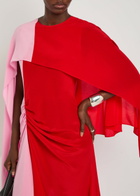 JW Anderson Cape Draped Silk-chiffon Midi Dress Red
