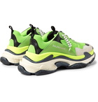 Balenciaga - Triple S Mesh, Nubuck And Leather Sneakers - Men - Green