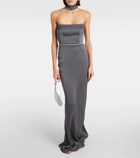 Alex Perry Crystal-embellished satin gown