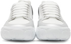 Alexander McQueen White & Silver Court Trainer Sneakers