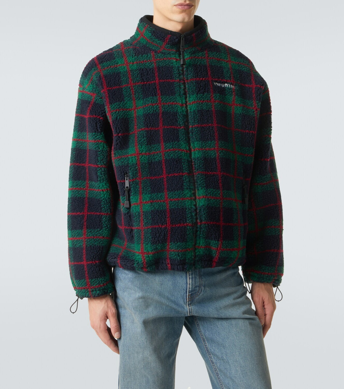 Miu Miu Checked teddy jacket